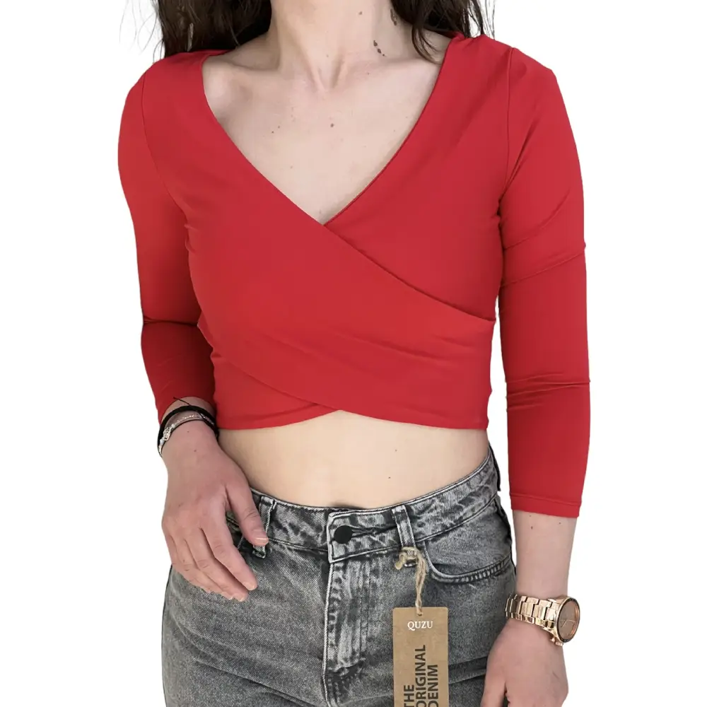 Γυναικεία crop κόκκινη μπλούζα