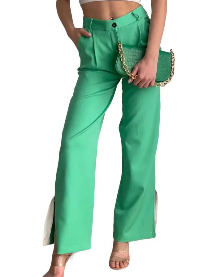 Πράσινο παντελόνι με ρίγα στο πλάι