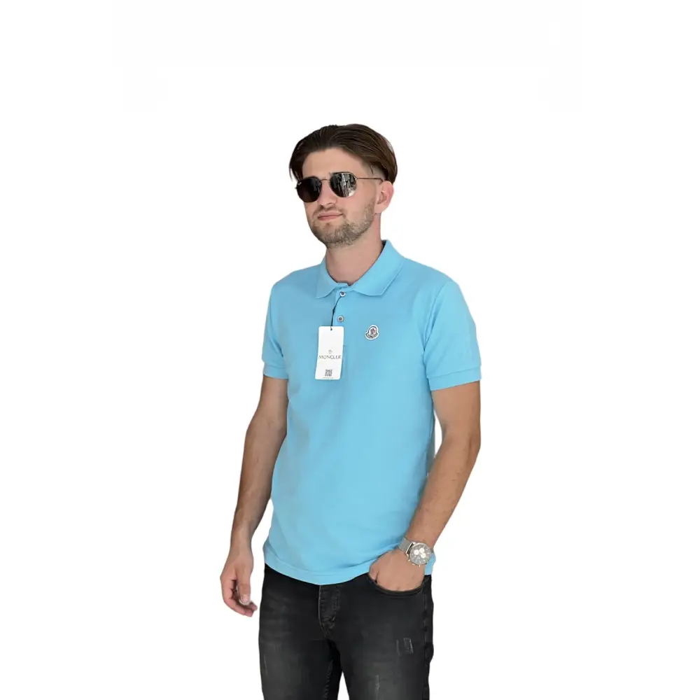 Polo t-shirt unisex σε γαλάζιο χρώμα