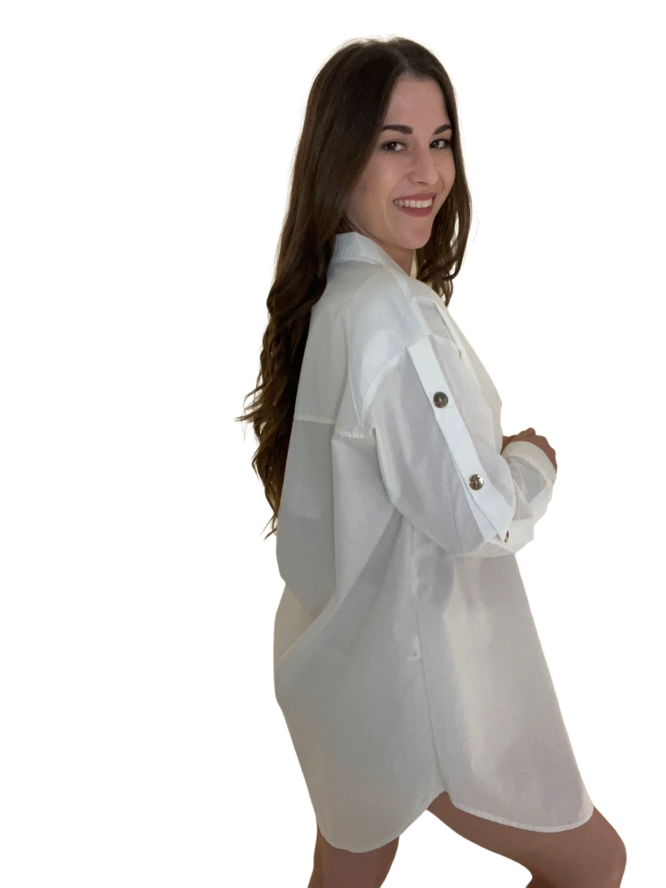 Γυναικείο μακρύ πουκάμισο άσπρο