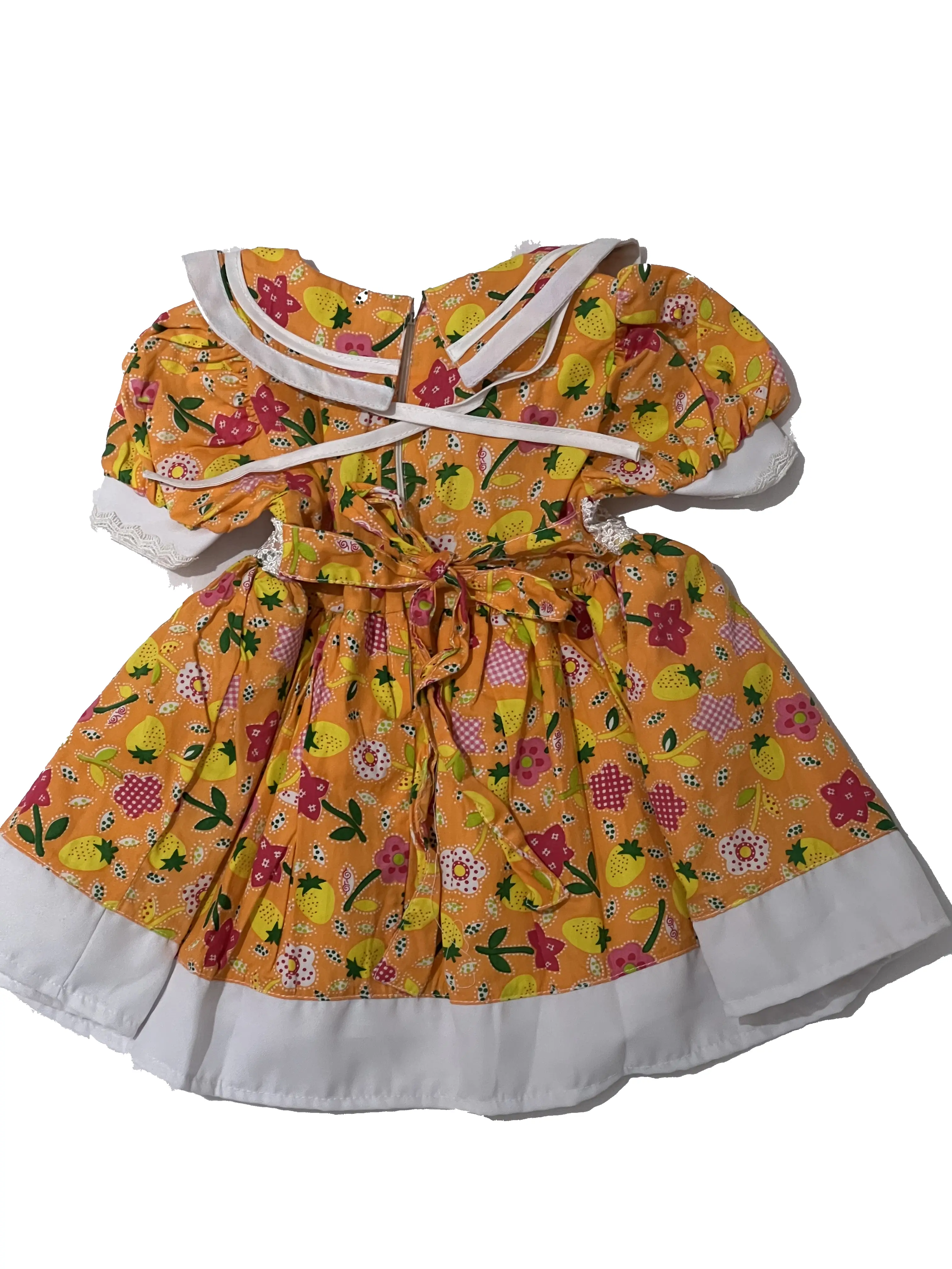 Παιδικό φόρεμα floral πορτοκαλί