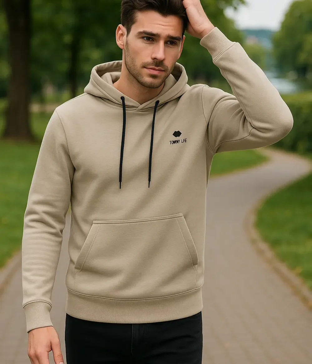 Ανδρικό Φούτερ με Fleece Εσωτερικό Γκρι Tommy Life - Άνεση και Στυλ