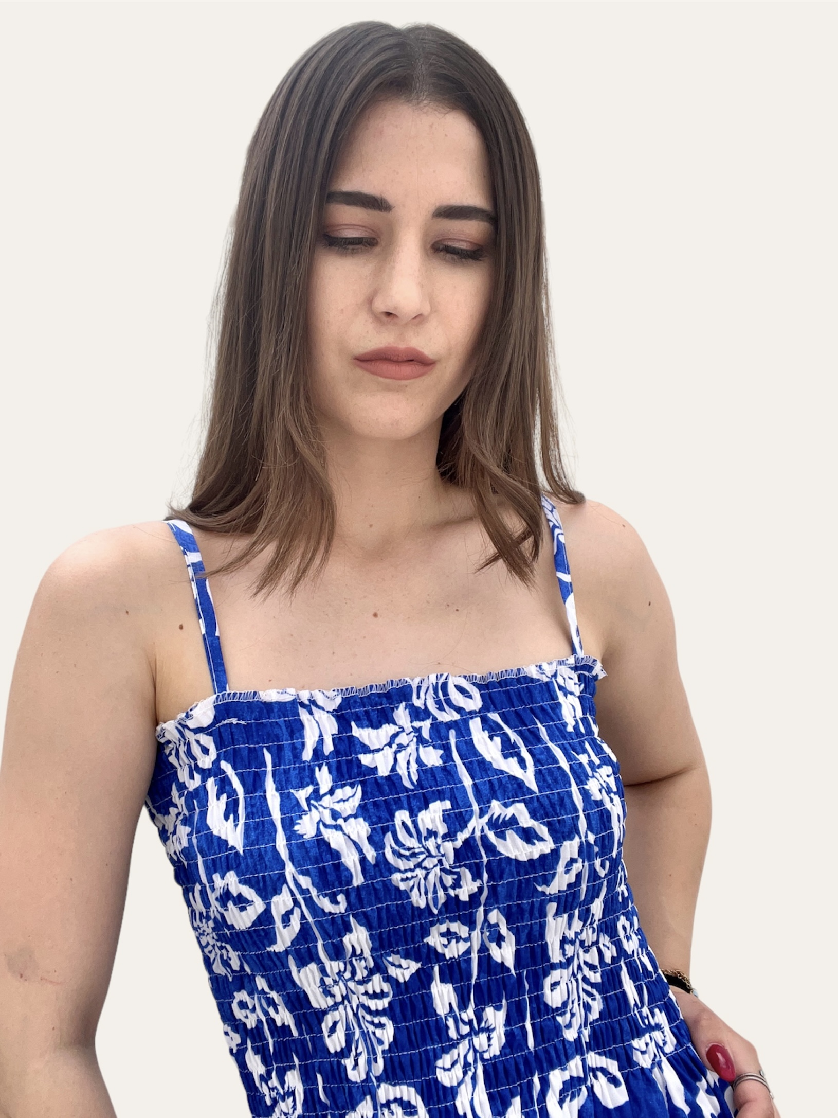 Floral Mini Φόρεμα Mπλε One Size