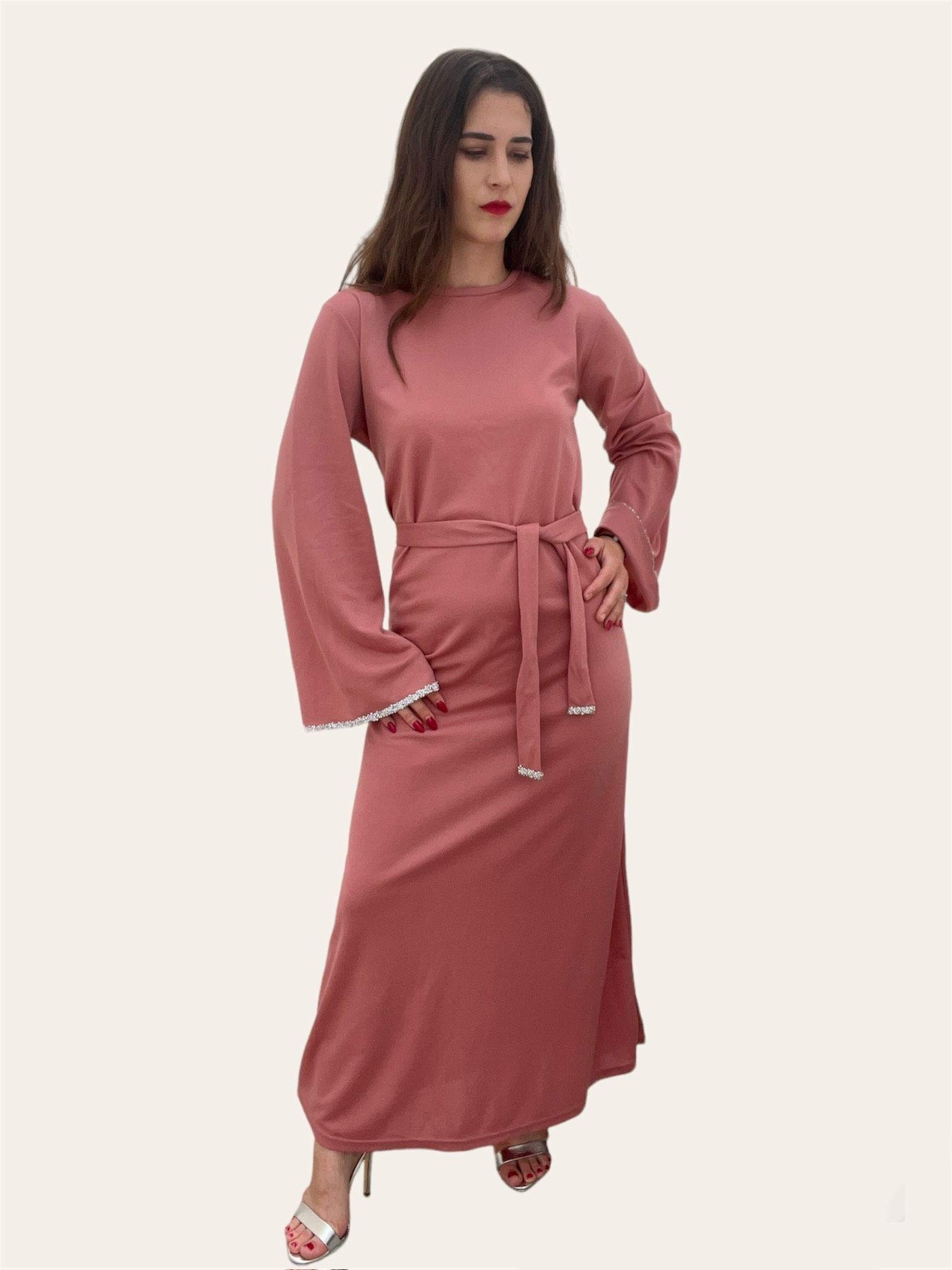 Maxi Φόρεμα Ροζ Plus Size