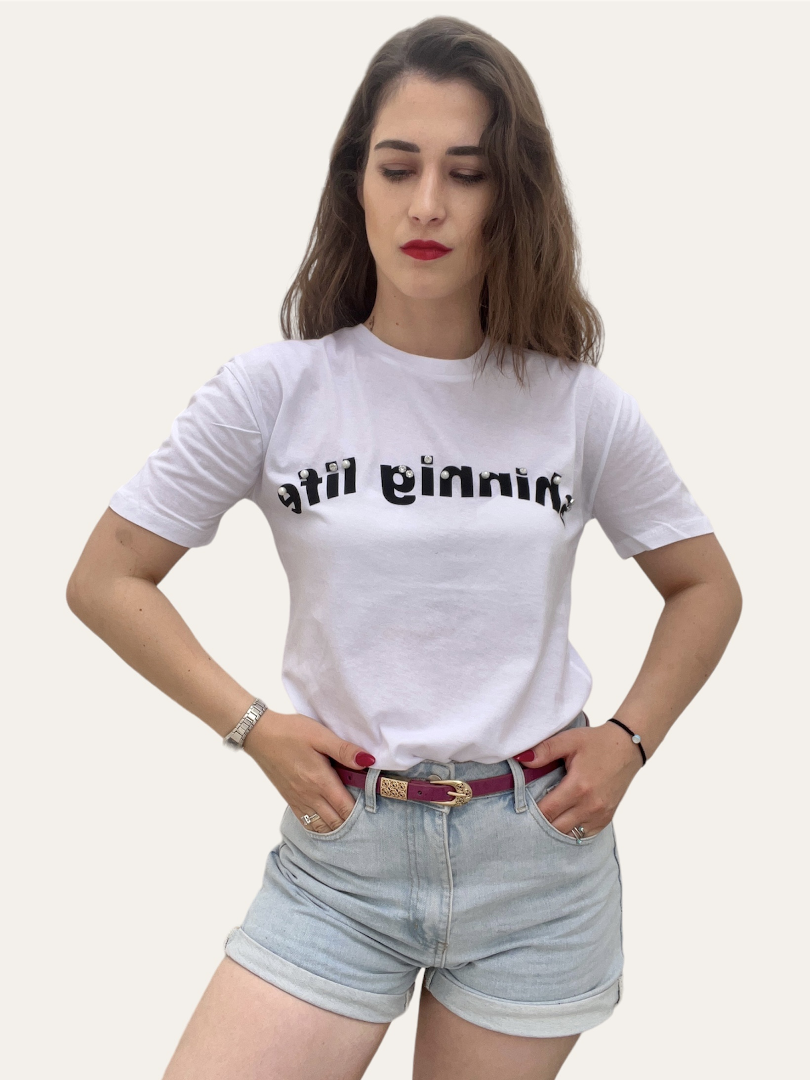 Γυναικείο Άσπρο T-shirt Slim Fit