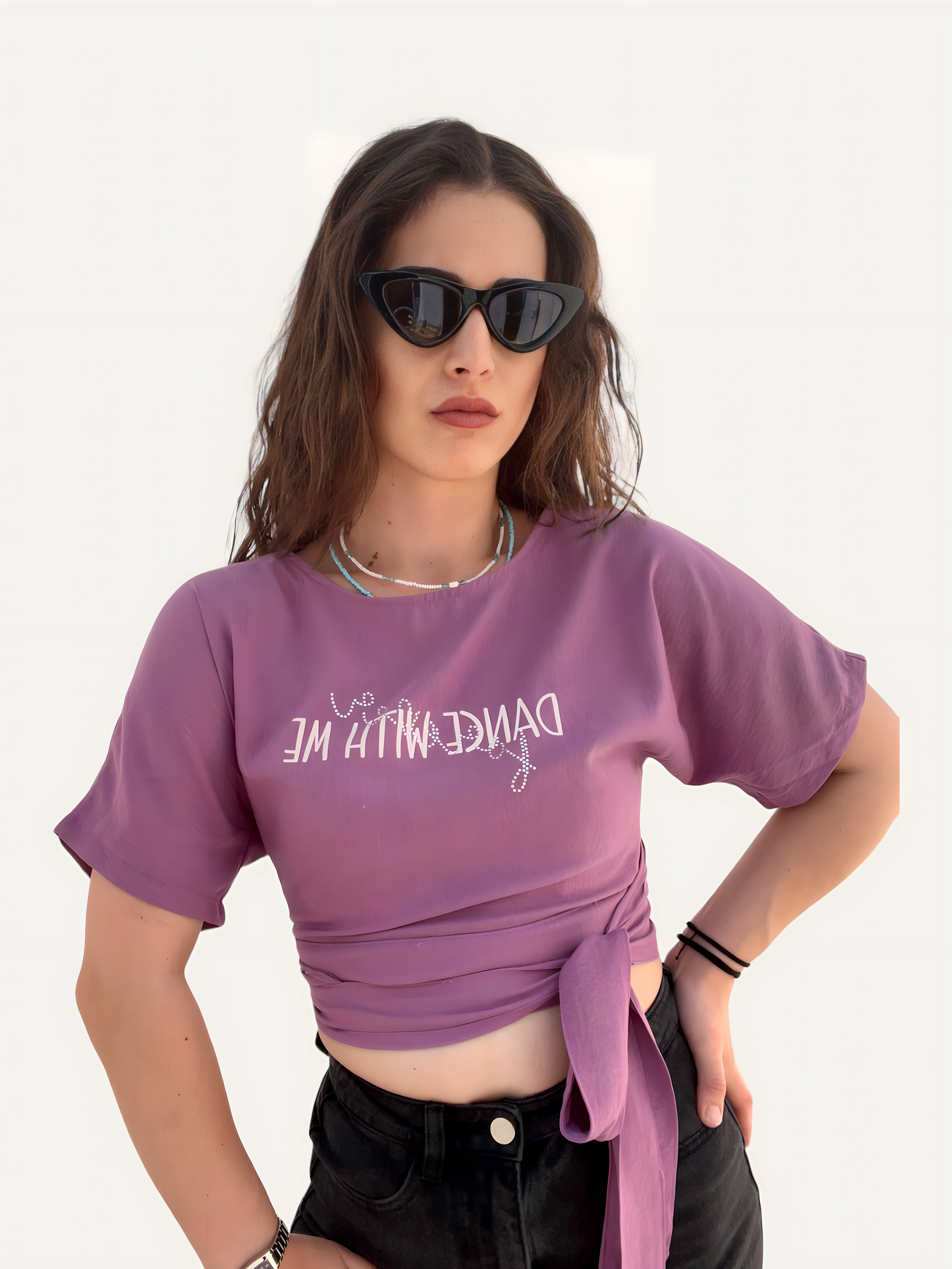 Γυναικείο λιλά t-shirt one size