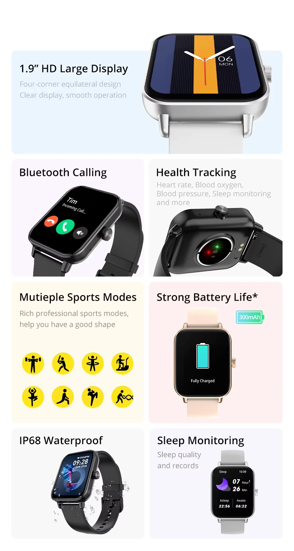 Sa41d097872fb4080a6a482286f22ad684 (3) COLMI P81 Smartwatch - Χρυσό - Image 5