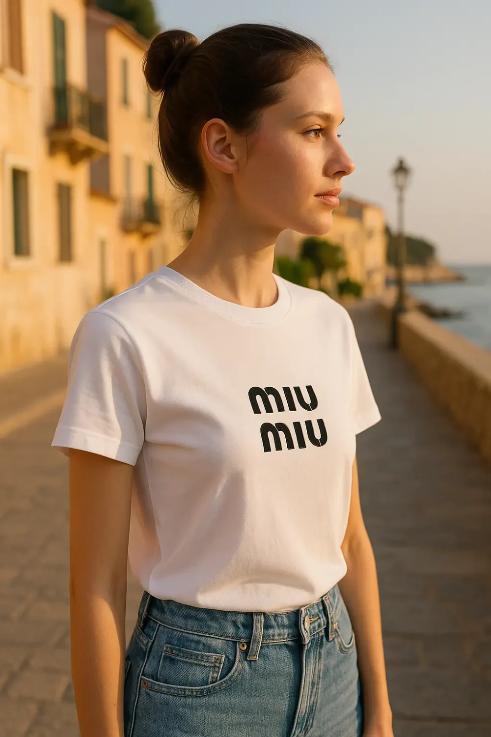 Νέο έργο - 2025-08-19T154740.773 Γυναικείο T-Shirt Άσπρο “Miu Miu” (Κεντημένο) - Image 1