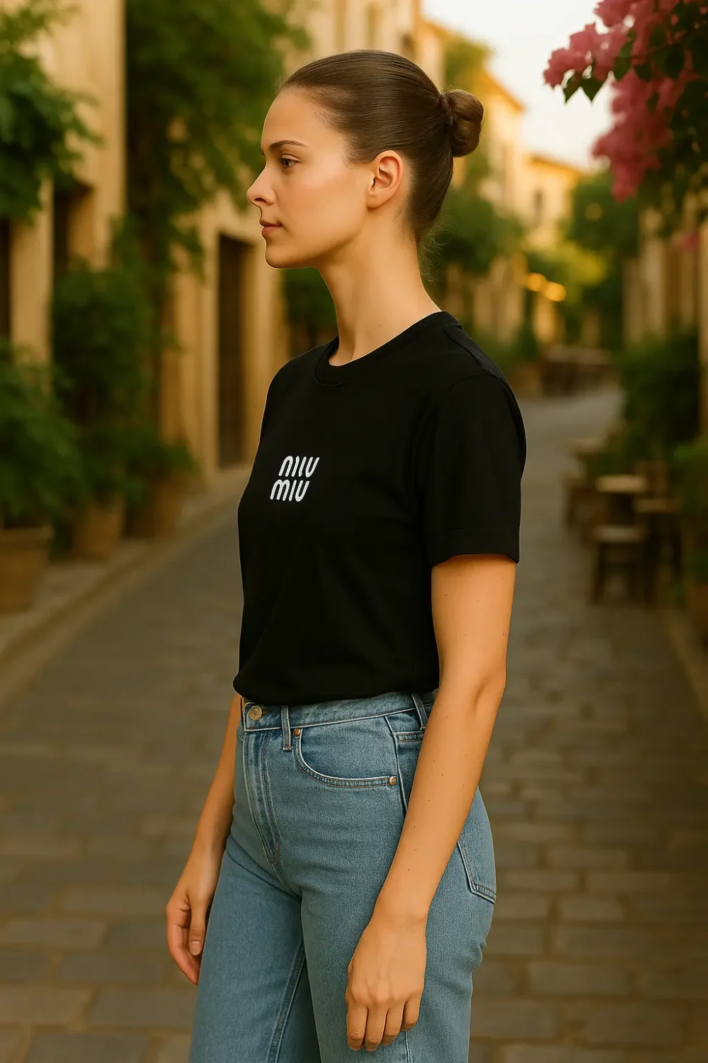 Νέο έργο - 2025-08-19T154858.932 Γυναικείο T-Shirt Μαύρο “Miu Miu” (Κεντημένο) - Image 2