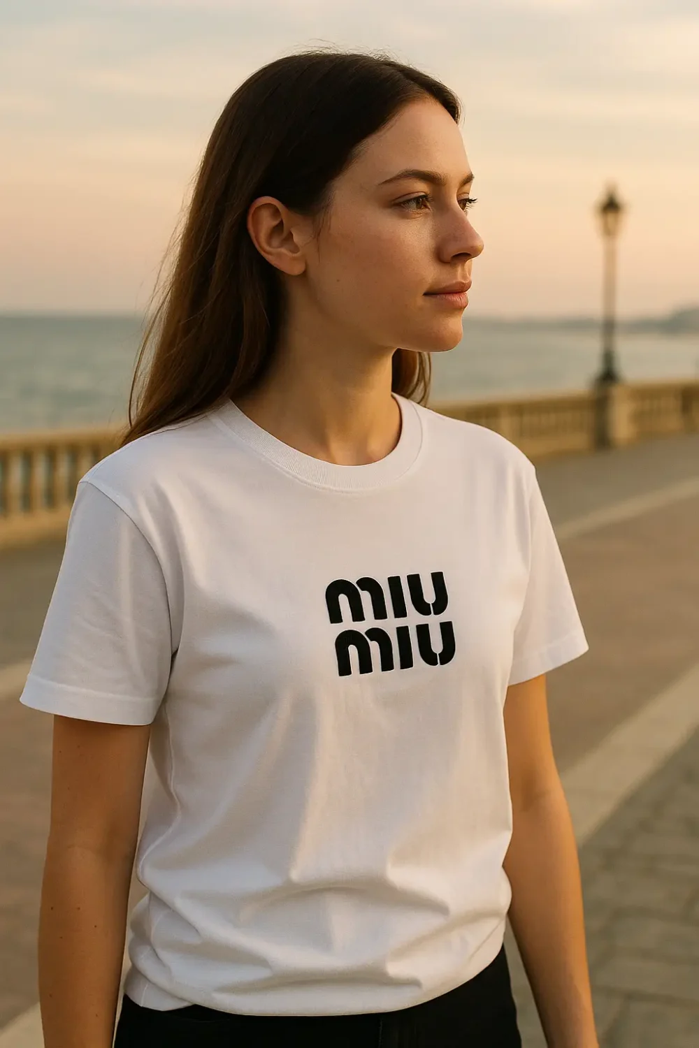 Νέο έργο - 2025-08-19T154915.548 Γυναικείο T-Shirt Άσπρο “Miu Miu” (Κεντημένο) - Image 2